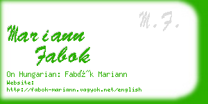 mariann fabok business card